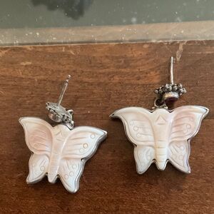 Sameness Sterling Silver Carved Butterfly Earrings
